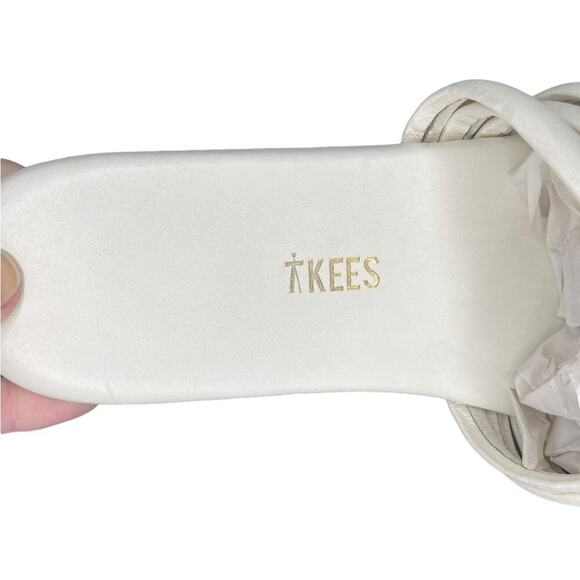 TKEES Caro Cream Leather Flat Sandals Size 9 - Picture 7 of 9